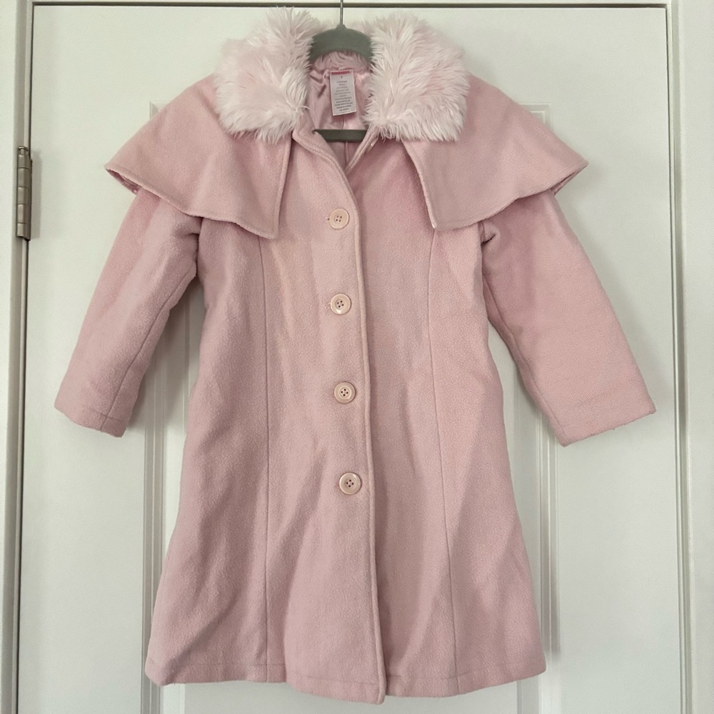 Gymboree Pink Pea Coat with Faux Fur Collar